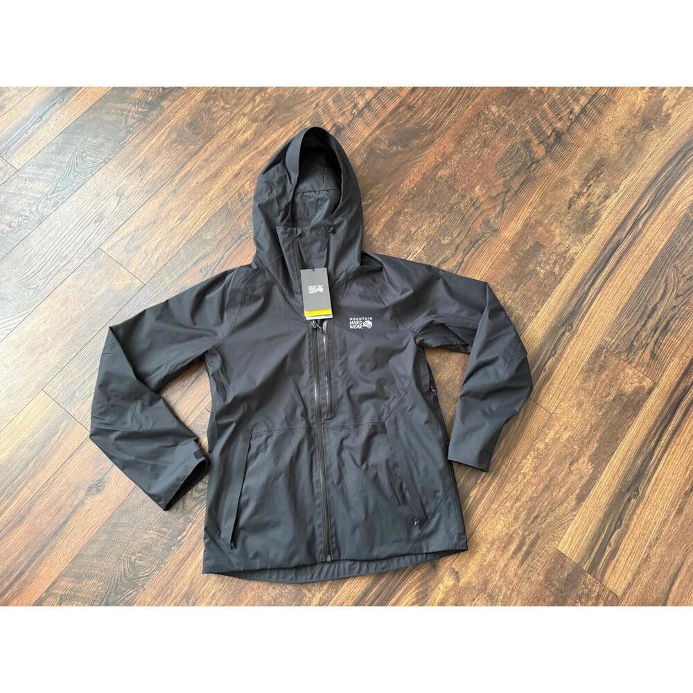 Mountain Hardwear Black Hooded Performance Jacket